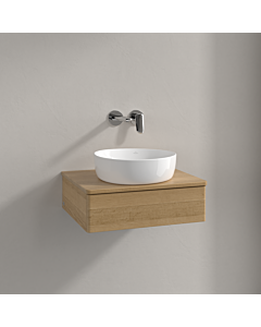 Meuble vasque Villeroy &amp; Boch Antao K07011HN 60 x 19 x 50 cm, plan vasque couleur chêne miel, chêne miel