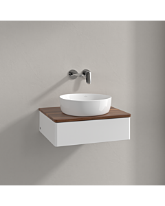 Villeroy &amp; Boch Antao vanity unit K07012MT 60x19x50cm, washbasin top color warm walnut, white matt lacquer