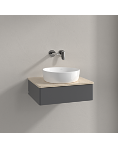 Villeroy und Boch Antao Waschtisch-Unterschrank K07013GK 60x19x50cm, Waschbeckenplattenfarbe botticino, anthracite matt lacquer