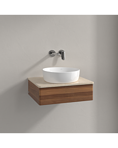 Villeroy &amp; Boch Antao vanity unit K07013HM 60x19x50cm, washbasin top color botticino, warm walnut