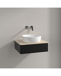 Villeroy und Boch Antao Waschtisch-Unterschrank K07013PD 60x19x50cm, Waschbeckenplattenfarbe botticino, black matt lacquer