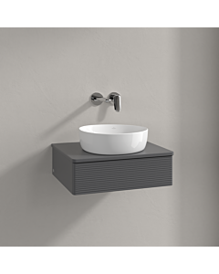 Meuble vasque Villeroy &amp; Boch Antao K07110GK 60 x 19 x 50 cm, coloris du plan vasque : laque anthracite mate