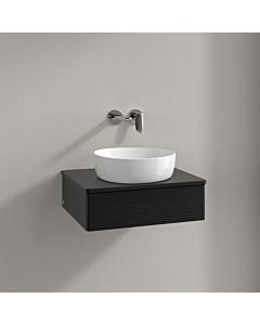 Villeroy und Boch Antao Waschtisch-Unterschrank K07110PD 60x19x50cm, Waschbeckenplattenfarbe Lack, black matt lacquer