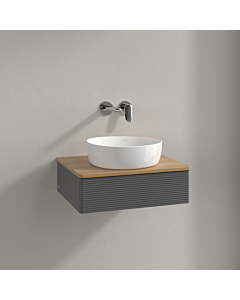 Villeroy &amp; Boch Antao vanity unit K07111GK 60x19x50cm, washbasin top color honey oak, anthracite matt lacquer