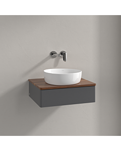 Villeroy &amp; Boch Antao vanity unit K07112GK 60x19x50cm, washbasin top color warm walnut, anthracite matt lacquer