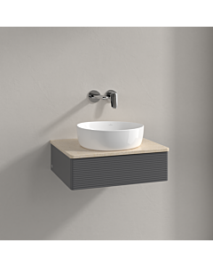 Villeroy &amp; Boch Antao vanity unit K07113GK 60x19x50cm, washbasin top color botticino, anthracite matt lacquer