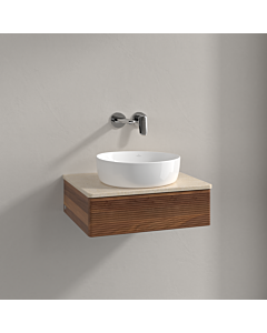 Villeroy &amp; Boch Antao vanity unit K07113HM 60x19x50cm, washbasin top color botticino, warm walnut