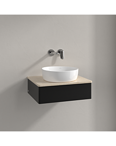 Villeroy und Boch Antao Waschtisch-Unterschrank K07113PD 60x19x50cm, Waschbeckenplattenfarbe botticino, black matt lacquer