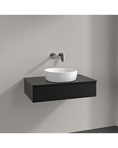 Villeroy und Boch Antao Waschtisch-Unterschrank K08010PD 80x19x50cm, Waschbeckenplattenfarbe Lack, black matt lacquer