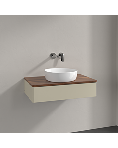 Villeroy und Boch Antao Waschtisch-Unterschrank K08012HJ 80x19x50cm, Waschbeckenplattenfarbe warm walnut, silk grey matt lacquer