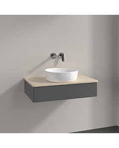 Villeroy und Boch Antao Waschtisch-Unterschrank K08013GK 80x19x50cm, Waschbeckenplattenfarbe botticino, anthracite matt lacquer