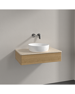 Villeroy &amp; Boch Antao vanity unit K08013HN 80x19x50cm, washbasin top color botticino, honey oak