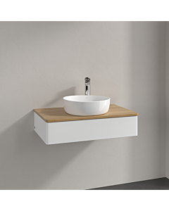 Villeroy und Boch Antao Waschtisch-Unterschrank K08051MT 80x19x50cm, Hahnloch, Waschbeckenplattenfarbe honey oak, white matt lacquer