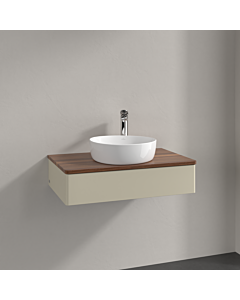 Villeroy und Boch Antao Waschtisch-Unterschrank K08052HJ 80x19x50cm, Hahnloch, Waschbeckenplattenfarbe warm walnut, silk grey matt lacquer