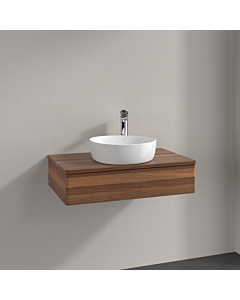 Villeroy und Boch Antao Waschtisch-Unterschrank K08052HM 80x19x50cm, Hahnloch, Waschbeckenplattenfarbe warm walnut, warm walnut