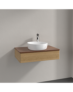 Villeroy und Boch Antao Waschtisch-Unterschrank K08052HN 80x19x50cm, Hahnloch, Waschbeckenplattenfarbe warm walnut, honey oak