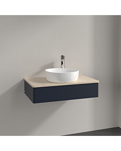 Villeroy und Boch Antao Waschtisch-Unterschrank K08053HG 80x19x50cm, Hahnloch, Waschbeckenplattenfarbe botticino, midnight blue matt lacquer
