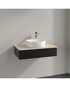 Villeroy und Boch Antao Waschtisch-Unterschrank K08053PD 80x19x50cm, Hahnloch, Waschbeckenplattenfarbe botticino, black matt lacquer