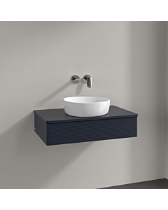 Villeroy &amp; Boch Antao vanity unit K08110HG 80x19x50cm, washbasin top color lacquer, midnight blue matt lacquer