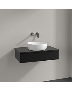 Villeroy und Boch Antao Waschtisch-Unterschrank K08110PD 80x19x50cm, Waschbeckenplattenfarbe Lack, black matt lacquer