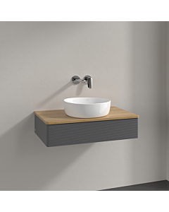 Villeroy und Boch Antao Waschtisch-Unterschrank K08111GK 80x19x50cm, Waschbeckenplattenfarbe honey oak, anthracite matt lacquer