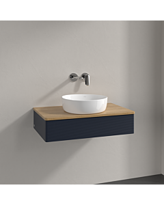 Villeroy und Boch Antao Waschtisch-Unterschrank K08111HG 80x19x50cm, Waschbeckenplattenfarbe honey oak, midnight blue matt lacquer