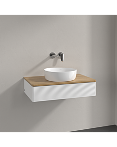 Villeroy und Boch Antao Waschtisch-Unterschrank K08111MT 80x19x50cm, Waschbeckenplattenfarbe honey oak, white matt lacquer