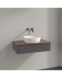 Villeroy und Boch Antao Waschtisch-Unterschrank K08112GK 80x19x50cm, Waschbeckenplattenfarbe warm walnut, anthracite matt lacquer
