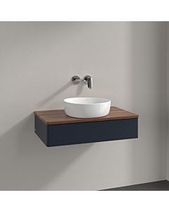 Villeroy und Boch Antao Waschtisch-Unterschrank K08112HG 80x19x50cm, Waschbeckenplattenfarbe warm walnut, midnight blue matt lacquer