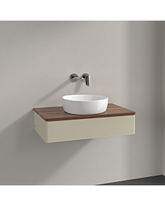 Villeroy und Boch Antao Waschtisch-Unterschrank K08112HJ 80x19x50cm, Waschbeckenplattenfarbe warm walnut, silk grey matt lacquer