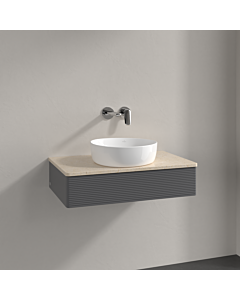 Villeroy und Boch Antao Waschtisch-Unterschrank K08113GK 80x19x50cm, Waschbeckenplattenfarbe botticino, anthracite matt lacquer
