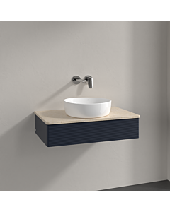 Villeroy und Boch Antao Waschtisch-Unterschrank K08113HG 80x19x50cm, Waschbeckenplattenfarbe botticino, midnight blue matt lacquer