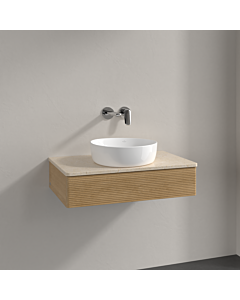 Villeroy &amp; Boch Antao vanity unit K08113HN 80x19x50cm, washbasin top color botticino, honey oak