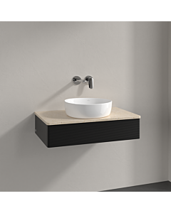 Villeroy und Boch Antao Waschtisch-Unterschrank K08113PD 80x19x50cm, Waschbeckenplattenfarbe botticino, black matt lacquer