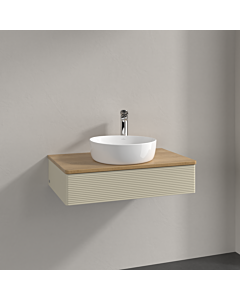 Villeroy und Boch Antao Waschtisch-Unterschrank K08151HJ 80x19x50cm, Hahnloch, Waschbeckenplattenfarbe honey oak, silk grey matt lacquer