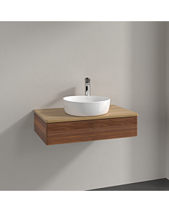 Villeroy und Boch Antao Waschtisch-Unterschrank K08151HM 80x19x50cm, Hahnloch, Waschbeckenplattenfarbe honey oak, warm walnut