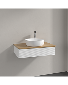 Villeroy und Boch Antao Waschtisch-Unterschrank K08151MT 80x19x50cm, Hahnloch, Waschbeckenplattenfarbe honey oak, white matt lacquer