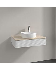 Villeroy und Boch Antao Waschtisch-Unterschrank K08153GF 80x19x50cm, Hahnloch, Waschbeckenplattenfarbe botticino, glossy white lacquer