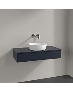 Villeroy und Boch Antao Waschtisch-Unterschrank K09010HG 100x19x50cm, Waschbeckenplattenfarbe Lack, midnight blue matt lacquer