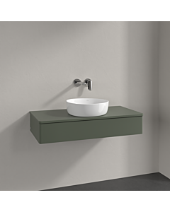 Villeroy und Boch Antao Waschtisch-Unterschrank K09010HL 100x19x50cm, Waschbeckenplattenfarbe Lack, leaf green matt lacquer
