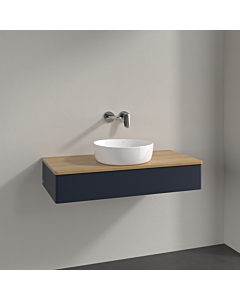 Villeroy und Boch Antao Waschtisch-Unterschrank K09011HG 100x19x50cm, Waschbeckenplattenfarbe honey oak, midnight blue matt lacquer