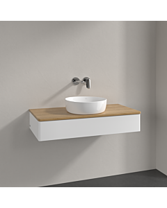 Villeroy und Boch Antao Waschtisch-Unterschrank K09011MT 100x19x50cm, Waschbeckenplattenfarbe honey oak, white matt lacquer