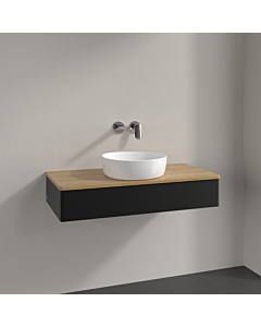 Villeroy und Boch Antao Waschtisch-Unterschrank K09011PD 100x19x50cm, Waschbeckenplattenfarbe honey oak, black matt lacquer
