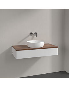 Villeroy und Boch Antao Waschtisch-Unterschrank K09012GF 100x19x50cm, Waschbeckenplattenfarbe warm walnut, glossy white lacquer