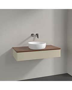 Villeroy und Boch Antao Waschtisch-Unterschrank K09012HJ 100x19x50cm, Waschbeckenplattenfarbe warm walnut, silk grey matt lacquer