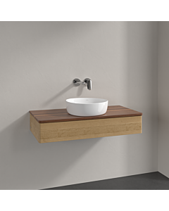 Villeroy und Boch Antao Waschtisch-Unterschrank K09012HN 100x19x50cm, Waschbeckenplattenfarbe warm walnut, honey oak