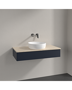 Villeroy und Boch Antao Waschtisch-Unterschrank K09013HG 100x19x50cm, Waschbeckenplattenfarbe botticino, midnight blue matt lacquer