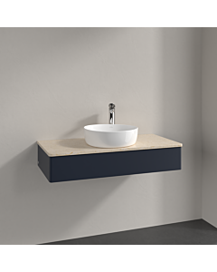 Villeroy und Boch Antao Waschtisch-Unterschrank K09053HG 100x19x50cm, Hahnloch, Waschbeckenplattenfarbe botticino, midnight blue matt lacquer