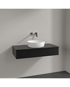Villeroy und Boch Antao Waschtisch-Unterschrank K09110PD 100x19x50cm, Waschbeckenplattenfarbe Lack, black matt lacquer