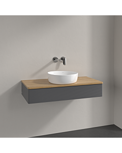 Villeroy und Boch Antao Waschtisch-Unterschrank K09111GK 100x19x50cm, Waschbeckenplattenfarbe honey oak, anthracite matt lacquer